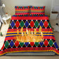 Burkina Faso Bedding Set Kente Flag Red Green Blue Geometric - African Pride
