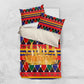 Burkina Faso Bedding Set Kente Flag Red Green Blue Geometric - African Pride
