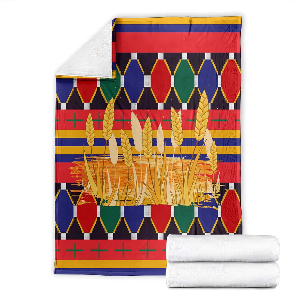 Burkina Faso Blanket Kente Flag Red Green Blue Geometric - African Pride