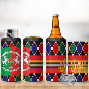 Burkina Faso 4 in 1 Can Cooler Tumbler Kente Flag Red Green Blue Geometric - African Pride