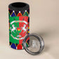 Burkina Faso 4 in 1 Can Cooler Tumbler Kente Flag Red Green Blue Geometric - African Pride