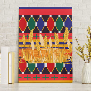 Burkina Faso Canvas Wall Art Kente Flag Red Green Blue Geometric - African Pride