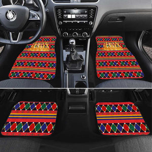Burkina Faso Car Mats Kente Flag Red Green Blue Geometric - African Pride