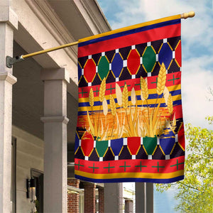 Burkina Faso Garden Flag Kente Flag Red Green Blue Geometric - African Pride