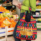 Burkina Faso Grocery Bag Kente Flag Red Green Blue Geometric - African Pride