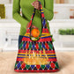 Burkina Faso Grocery Bag Kente Flag Red Green Blue Geometric - African Pride