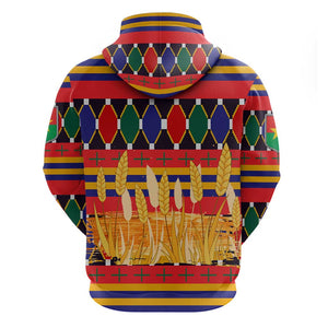 Burkina Faso Hoodie Kente Flag Red Green Blue Geometric - African Pride
