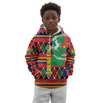 Burkina Faso Kid Hoodie Kente Flag Red Green Blue Geometric - African Pride