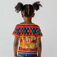 Burkina Faso Kid T shirt Kente Flag Red Green Blue Geometric - African Pride