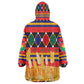 Burkina Faso Kid Wearable Blanket Hoodie Kente Flag Red Green Blue Geometric - African Pride