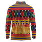 Burkina Faso Long Sleeve Polo Shirt Kente Flag Red Green Blue Geometric - African Pride