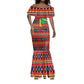 Burkina Faso Mermaid Dress Kente Flag Red Green Blue Geometric - African Pride