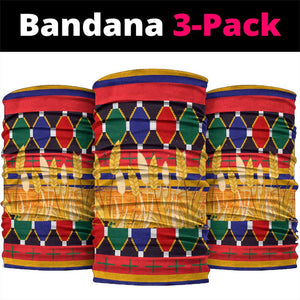 Burkina Faso Neck Gaiter Kente Flag Red Green Blue Geometric - African Pride