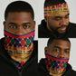 Burkina Faso Neck Gaiter Kente Flag Red Green Blue Geometric - African Pride
