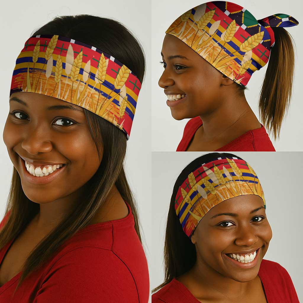 Burkina Faso Neck Gaiter Kente Flag Red Green Blue Geometric - African Pride