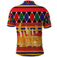 Burkina Faso Polo Shirt Kente Flag Red Green Blue Geometric - African Pride
