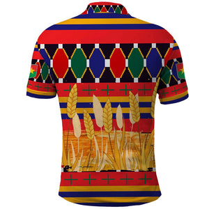 Burkina Faso Polo Shirt Kente Flag Red Green Blue Geometric - African Pride