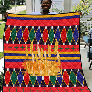 Burkina Faso Quilt Kente Flag Red Green Blue Geometric - African Pride