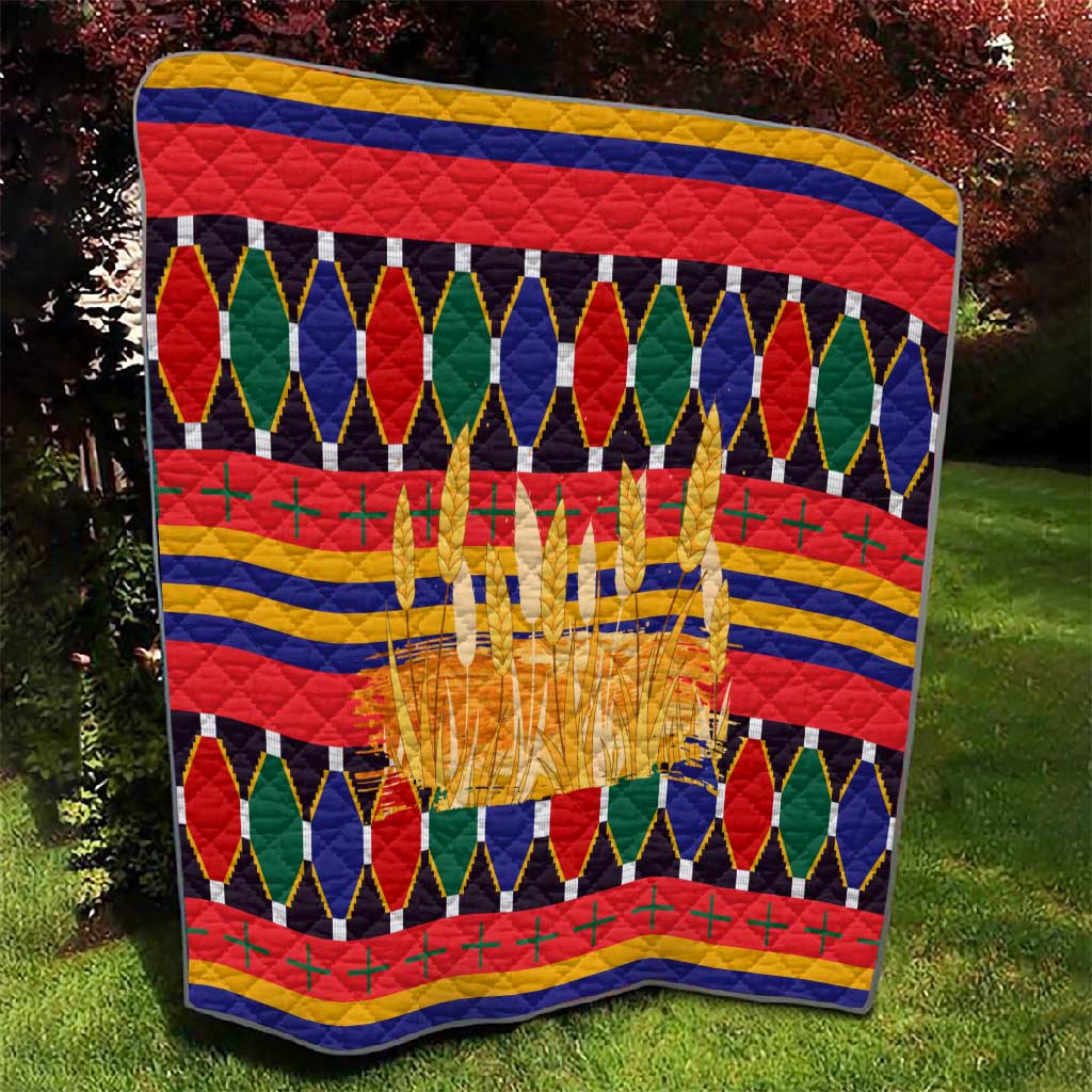 Burkina Faso Quilt Kente Flag Red Green Blue Geometric - African Pride