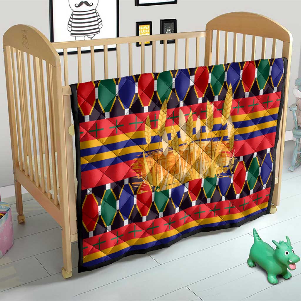 Burkina Faso Quilt Kente Flag Red Green Blue Geometric - African Pride