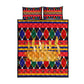 Burkina Faso Quilt Bed Set Kente Flag Red Green Blue Geometric - African Pride