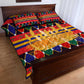 Burkina Faso Quilt Bed Set Kente Flag Red Green Blue Geometric - African Pride