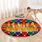 Burkina Faso Round Carpet Kente Flag Red Green Blue Geometric - African Pride