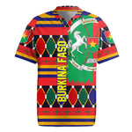Burkina Faso Rugby Jersey Kente Flag Red Green Blue Geometric - African Pride