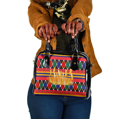 Burkina Faso Shoulder Handbag Kente Flag Red Green Blue Geometric - African Pride