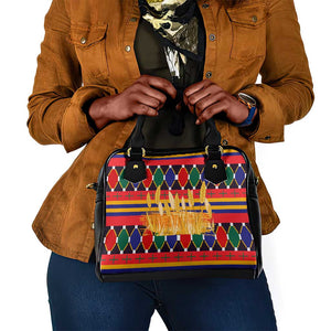 Burkina Faso Shoulder Handbag Kente Flag Red Green Blue Geometric - African Pride