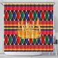 Burkina Faso Shower Curtain Kente Flag Red Green Blue Geometric - African Pride