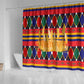 Burkina Faso Shower Curtain Kente Flag Red Green Blue Geometric - African Pride
