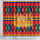 Burkina Faso Shower Curtain Kente Flag Red Green Blue Geometric - African Pride