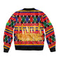 Burkina Faso Sleeve Zip Bomber Jacket Kente Flag Red Green Blue Geometric - African Pride