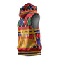 Burkina Faso Sleeveless Hoodie Kente Flag Red Green Blue Geometric - African Pride