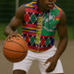 Burkina Faso Sleeveless Zip Hoodie Kente Flag Red Green Blue Geometric - African Pride