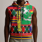 Burkina Faso Sleeveless Zip Hoodie Kente Flag Red Green Blue Geometric - African Pride