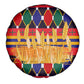 Burkina Faso Spare Tire Cover Kente Flag Red Green Blue Geometric - African Pride