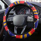 Burkina Faso Steering Wheel Cover Kente Flag Red Green Blue Geometric - African Pride