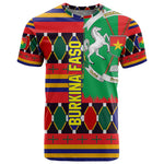 Burkina Faso T shirt Kente Flag Red Green Blue Geometric - African Pride