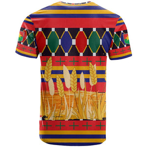 Burkina Faso T shirt Kente Flag Red Green Blue Geometric - African Pride