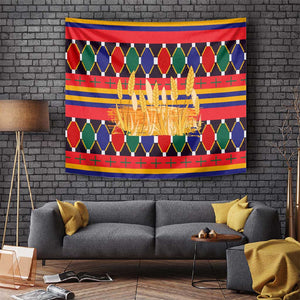 Burkina Faso Tapestry Kente Flag Red Green Blue Geometric - African Pride