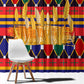 Burkina Faso Window Curtain Kente Flag Red Green Blue Geometric - African Pride