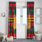 Burkina Faso Window Curtain Kente Flag Red Green Blue Geometric - African Pride