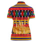 Burkina Faso Women Polo Shirt Kente Flag Red Green Blue Geometric - African Pride