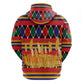 Burkina Faso Zip Hoodie Kente Flag Red Green Blue Geometric - African Pride