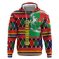 Burkina Faso Zip Hoodie Kente Flag Red Green Blue Geometric - African Pride