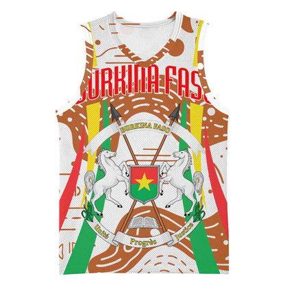 Burkina Faso Rising Horse Basketball Jersey Golden Harvest and National Pride - African Pride