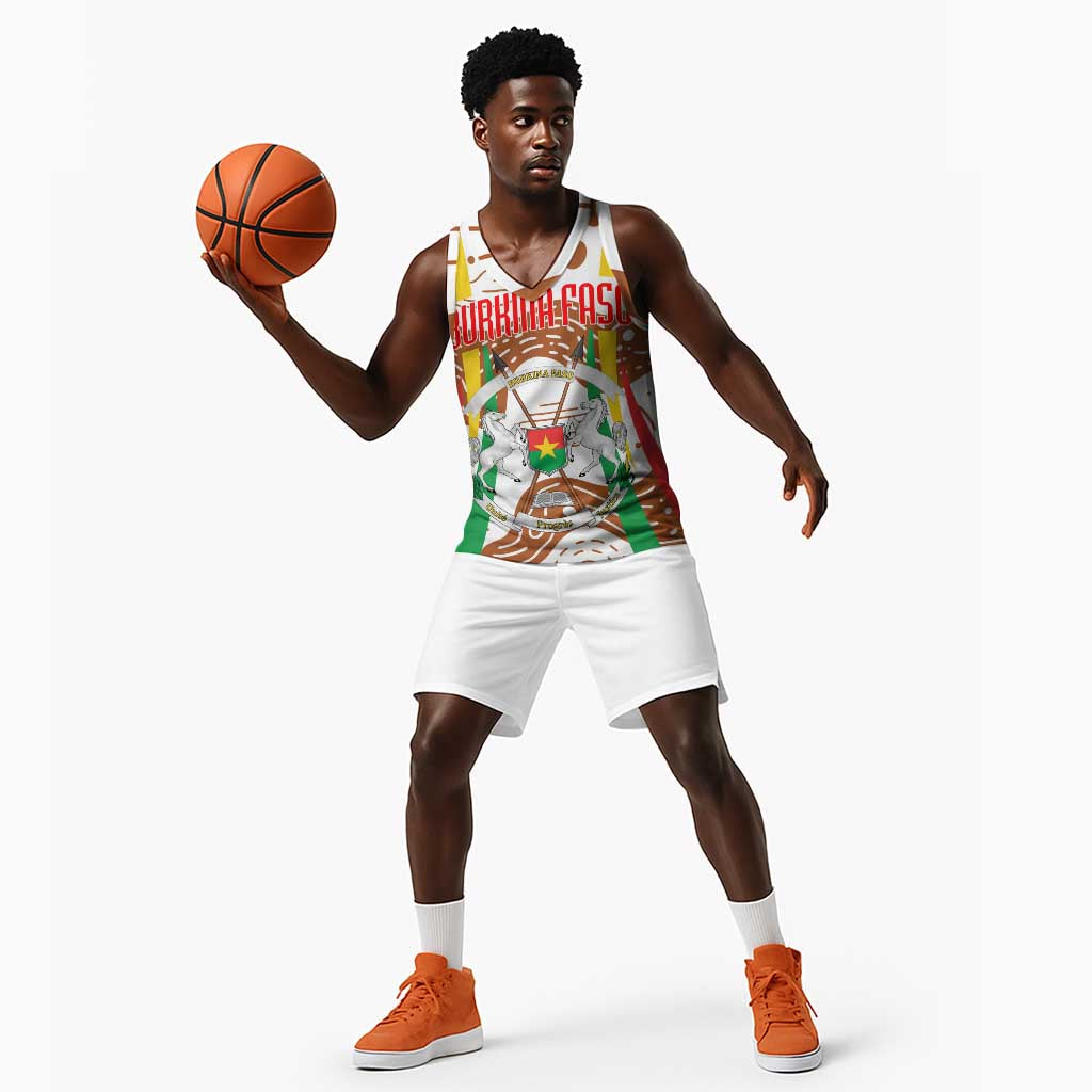 Burkina Faso Rising Horse Basketball Jersey Golden Harvest and National Pride - African Pride