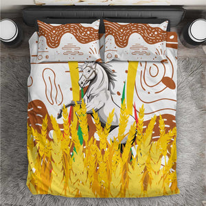 Burkina Faso Rising Horse Bedding Set Golden Harvest and National Pride - African Pride